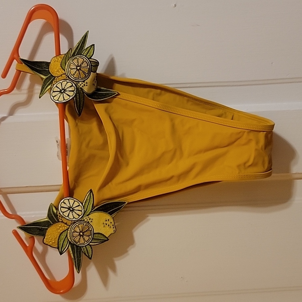 NWT Andrea Iyamah Yellow Bikini Bottoms Large